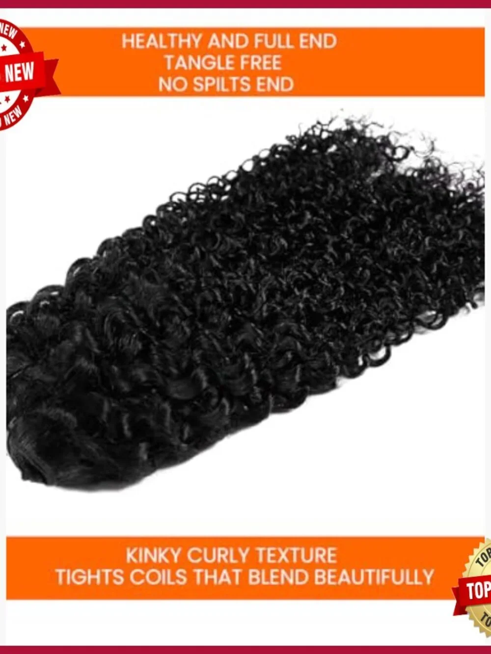 Real Human Hair Clip-In Extensions 14 Inch Kinky Curly 8 Pieces